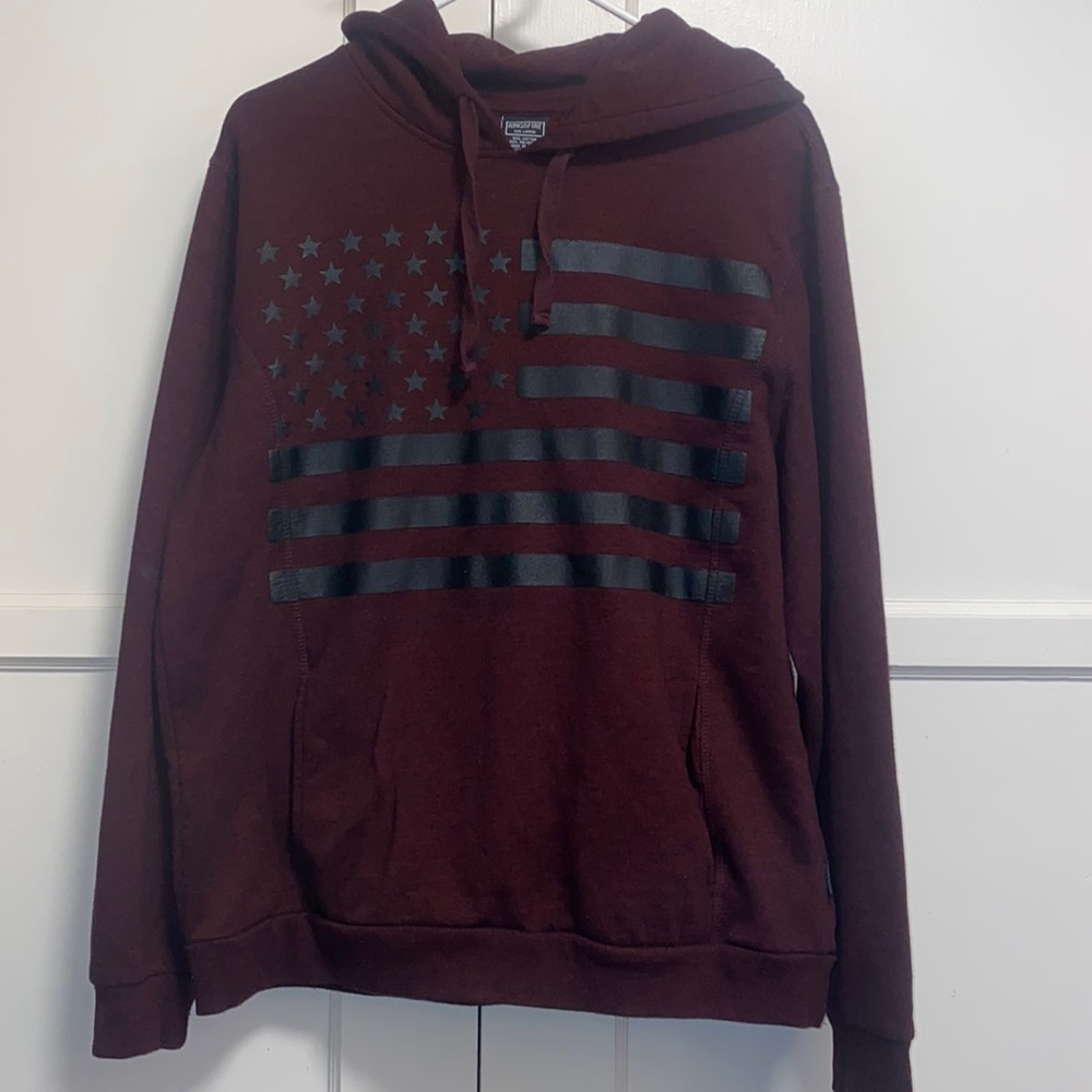 Ring of Fire Maroon and Black Hoodie
